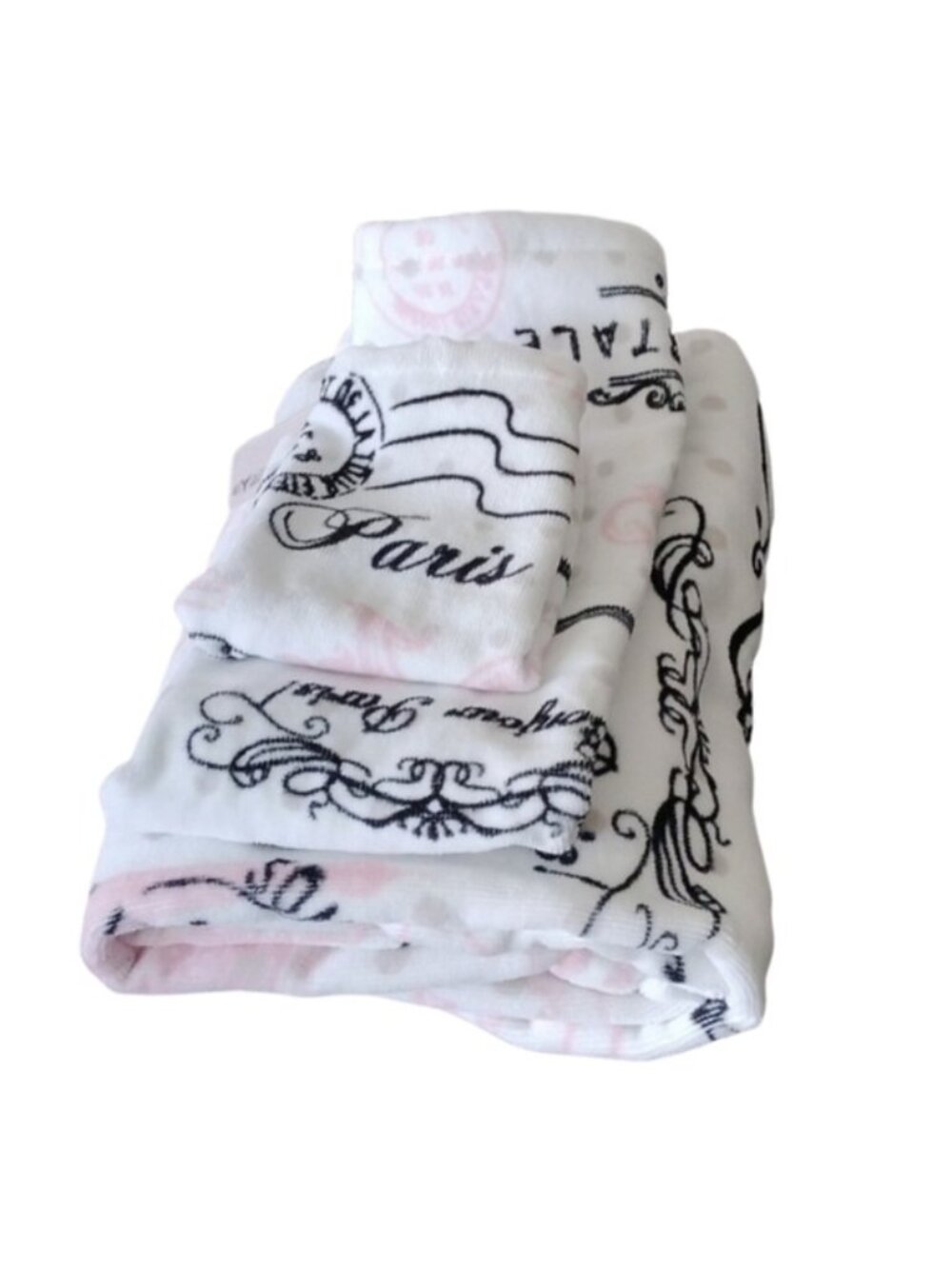 From Paris With Love Towels, Set of 3 Bath, Hand and Wash